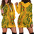 Africa Dashiki Hoodie Dress African Tribal Art Mixed Polynesian Tattoo Gold Color Unique LT9 - Polynesian Pride