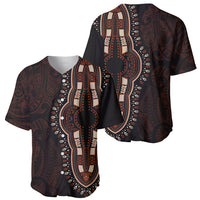 Africa Dashiki Baseball Jersey African Tribal Art Mixed Polynesian Tattoo Red Color Unique LT9 - Polynesian Pride