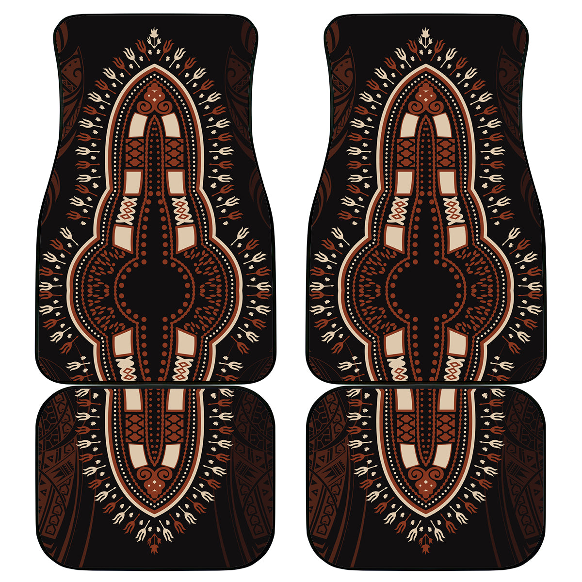 Africa Dashiki Car Mats African Tribal Art Mixed Polynesian Tattoo Red Color Unique LT9 Red - Polynesian Pride