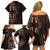 Africa Dashiki Family Matching Off Shoulder Short Dress and Hawaiian Shirt African Tribal Art Mixed Polynesian Tattoo Red Color Unique LT9 - Polynesian Pride