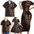 Africa Dashiki Family Matching Short Sleeve Bodycon Dress and Hawaiian Shirt African Tribal Art Mixed Polynesian Tattoo Red Color Unique LT9 - Polynesian Pride