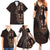 Africa Dashiki Family Matching Summer Maxi Dress and Hawaiian Shirt African Tribal Art Mixed Polynesian Tattoo Red Color Unique LT9 - Polynesian Pride