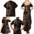 Africa Dashiki Family Matching Summer Maxi Dress and Hawaiian Shirt African Tribal Art Mixed Polynesian Tattoo Red Color Unique LT9 - Polynesian Pride