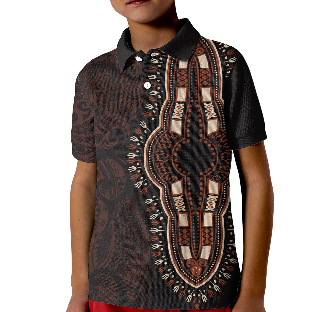 Africa Dashiki Kid Polo Shirt African Tribal Art Mixed Polynesian Tattoo Red Color Unique LT9 Kid Red - Polynesian Pride