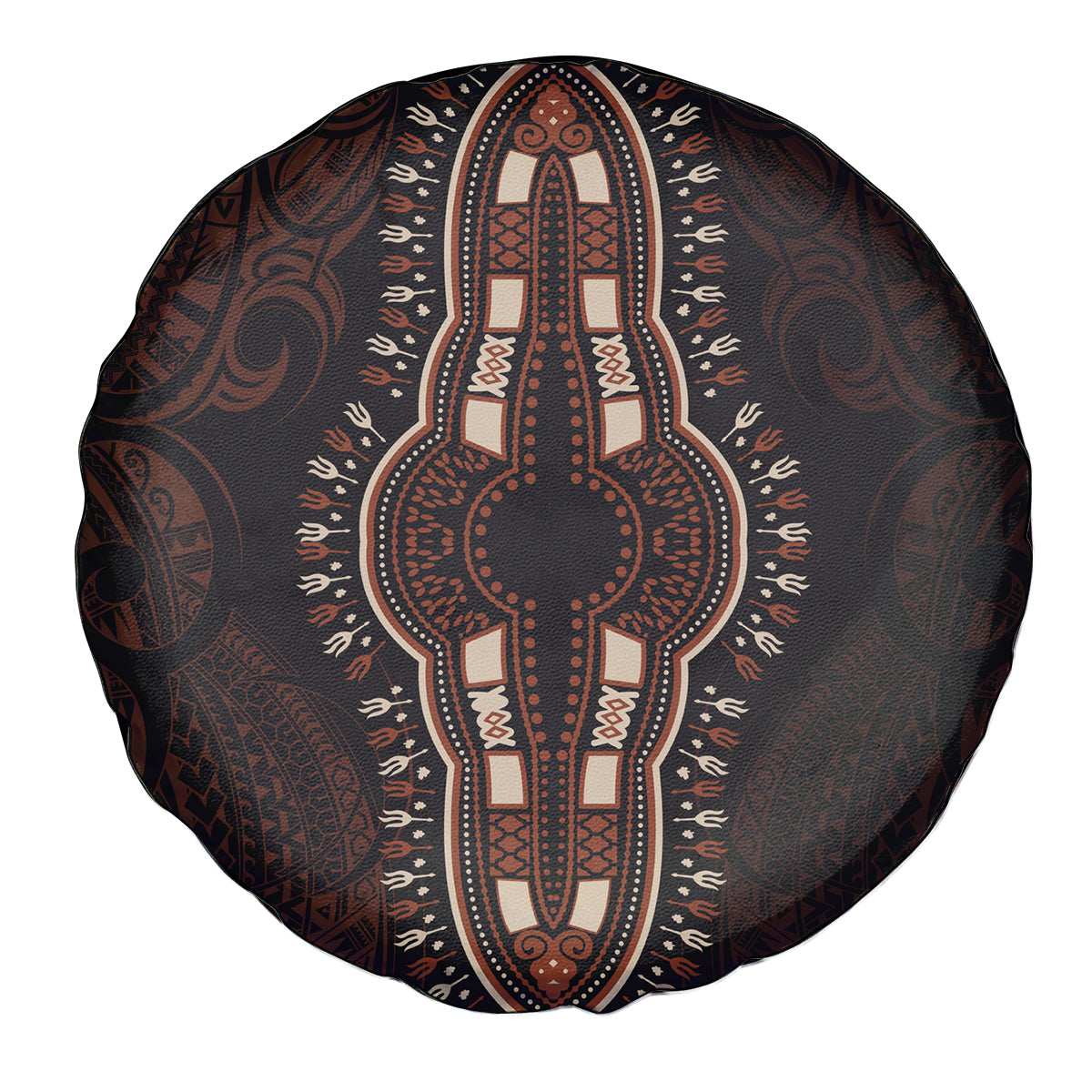 Africa Dashiki Spare Tire Cover African Tribal Art Mixed Polynesian Tattoo Red Color Unique LT9 Red - Polynesian Pride