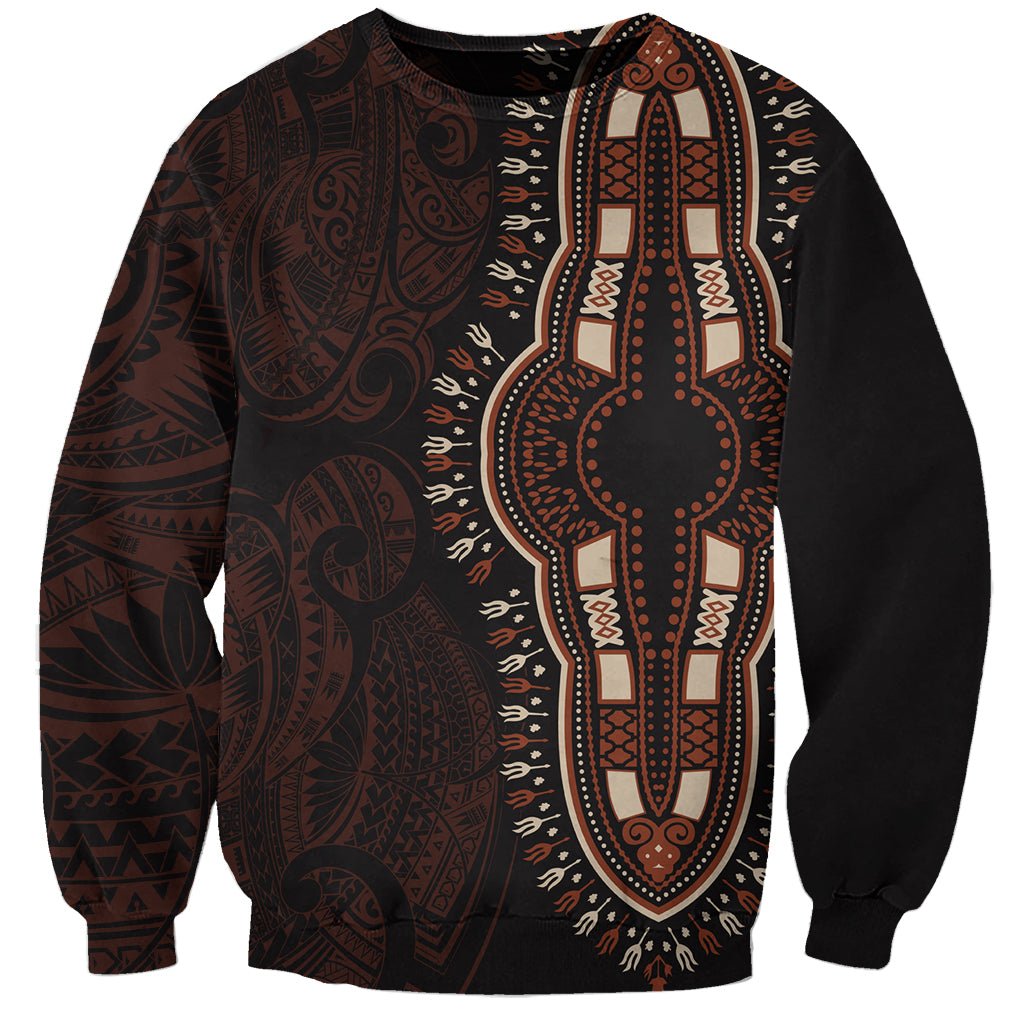 Africa Dashiki Sweatshirt African Tribal Art Mixed Polynesian Tattoo Red Color Unique LT9 Unisex Red - Polynesian Pride