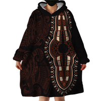 Africa Dashiki Wearable Blanket Hoodie African Tribal Art Mixed Polynesian Tattoo Red Color Unique LT9 - Polynesian Pride