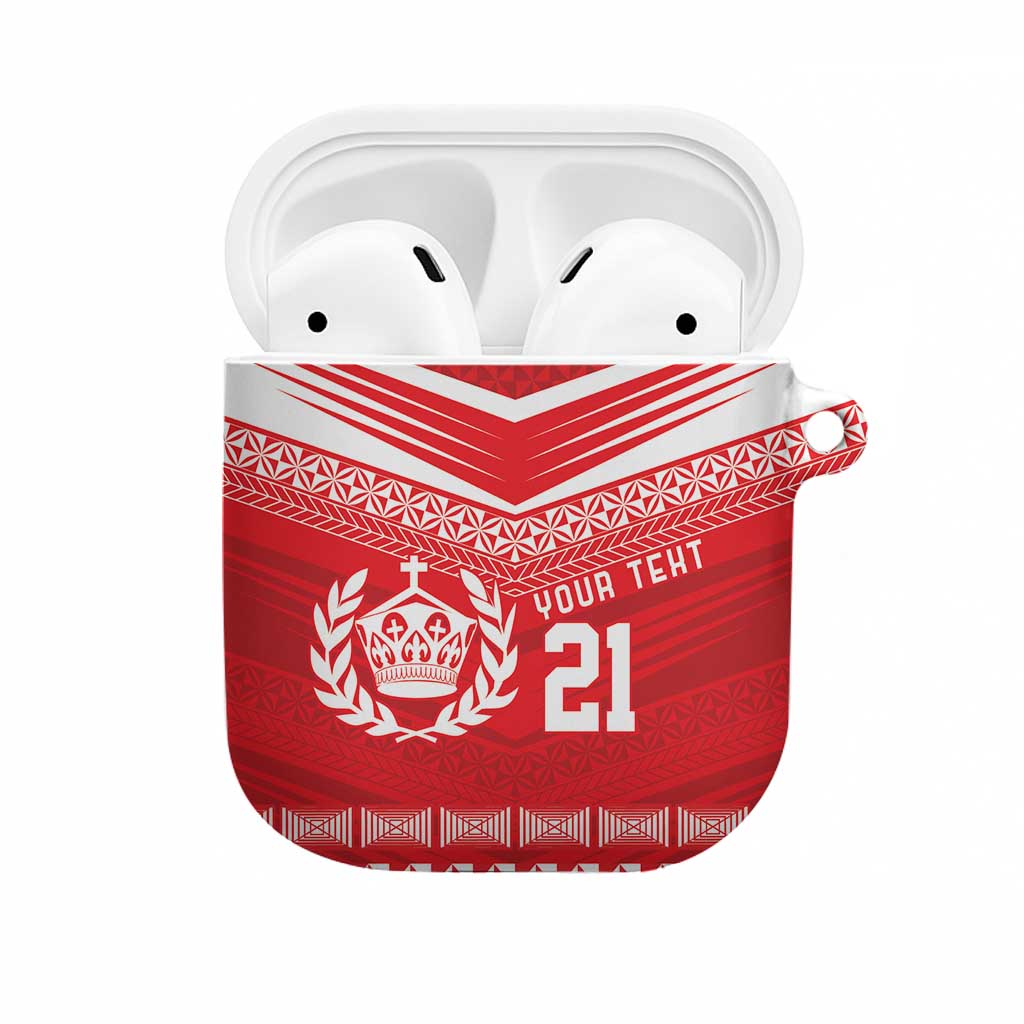 Custom Mate Ma'a Tonga Heritage AirPods Case Pacific Tribal Rugby Red Edition LT9 Red - Polynesian Pride