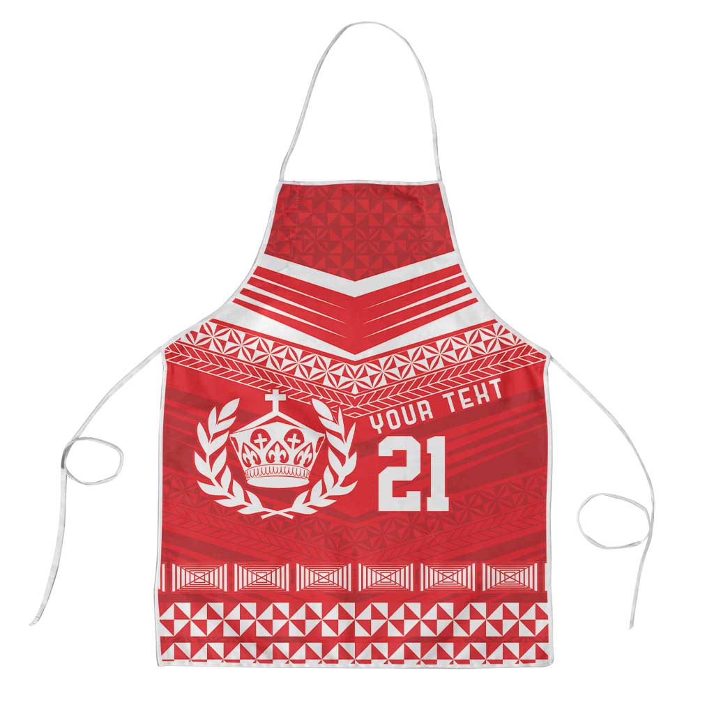 Custom Mate Ma'a Tonga Heritage Apron Pacific Tribal Rugby Red Edition LT9 Red - Polynesian Pride