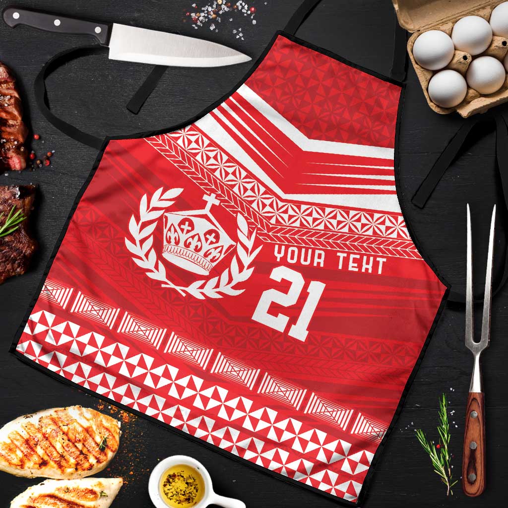 Custom Mate Ma'a Tonga Heritage Apron Pacific Tribal Rugby Red Edition LT9 Red - Polynesian Pride
