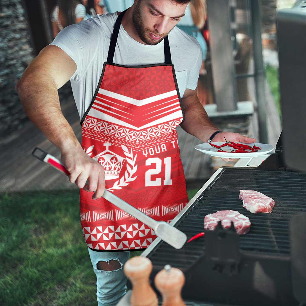 Custom Mate Ma'a Tonga Heritage Apron Pacific Tribal Rugby Red Edition LT9 - Polynesian Pride