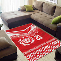 Custom Mate Ma'a Tonga Heritage Area Rug Pacific Tribal Rugby Red Edition - Polynesian Pride