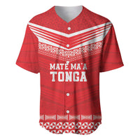 Custom Mate Ma'a Tonga Heritage Baseball Jersey Pacific Tribal Rugby Red Edition - Polynesian Pride