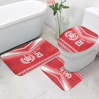 Custom Mate Ma'a Tonga Heritage Bathroom Set Pacific Tribal Rugby Red Edition - Polynesian Pride