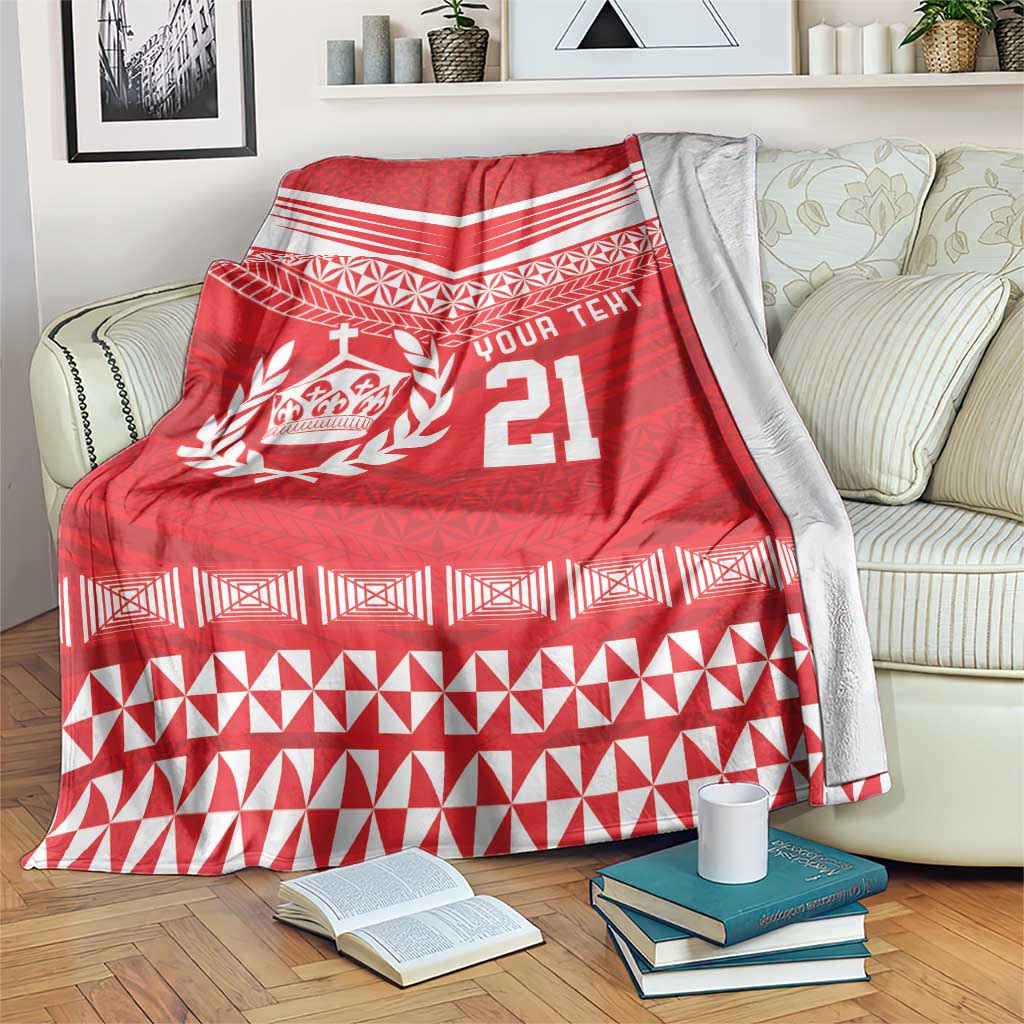 Custom Mate Ma'a Tonga Heritage Blanket Pacific Tribal Rugby Red Edition - Polynesian Pride