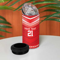 Custom Mate Ma'a Tonga Heritage 4 in 1 Can Cooler Tumbler Pacific Tribal Rugby Red Edition LT9 - Polynesian Pride