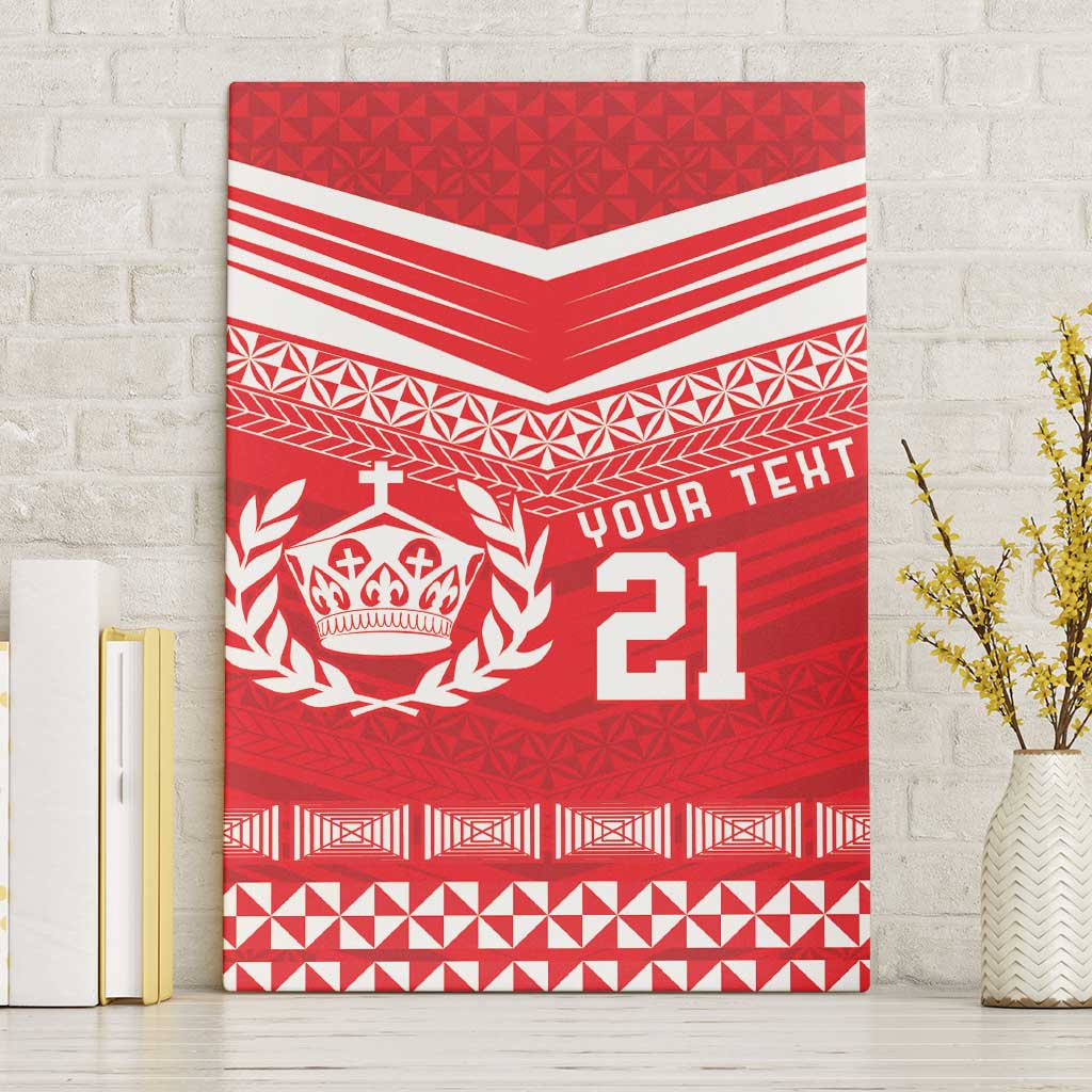 Custom Mate Ma'a Tonga Heritage Canvas Wall Art Pacific Tribal Rugby Red Edition LT9 Without Frame Red - Polynesian Pride
