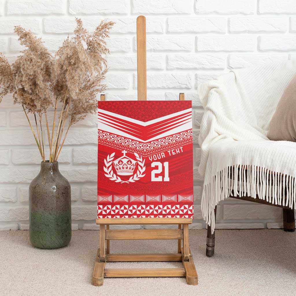 Custom Mate Ma'a Tonga Heritage Canvas Wall Art Pacific Tribal Rugby Red Edition LT9 - Polynesian Pride