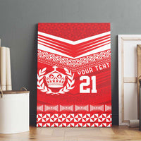 Custom Mate Ma'a Tonga Heritage Canvas Wall Art Pacific Tribal Rugby Red Edition LT9 - Polynesian Pride