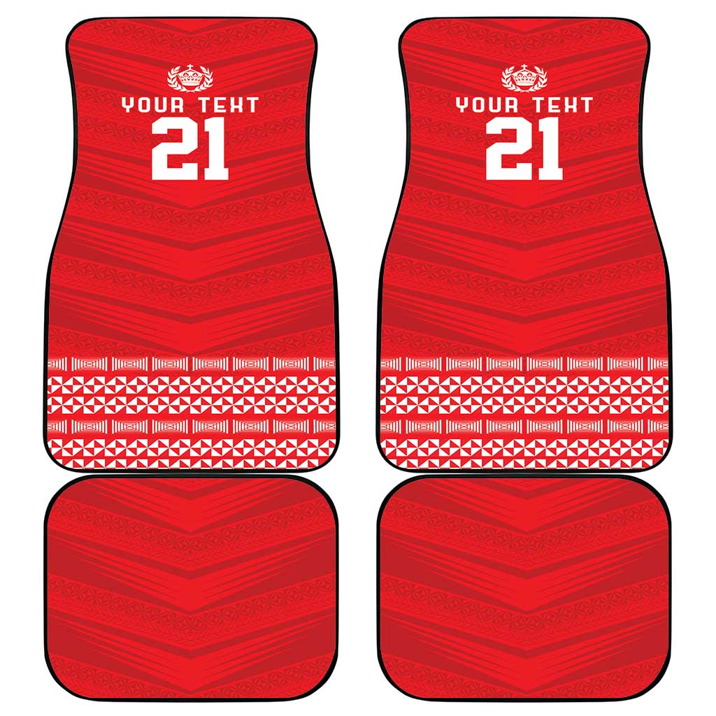Custom Mate Ma'a Tonga Heritage Car Mats Pacific Tribal Rugby Red Edition LT9 - Polynesian Pride