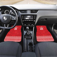 Custom Mate Ma'a Tonga Heritage Car Mats Pacific Tribal Rugby Red Edition LT9 Set 2pcs - Front Red - Polynesian Pride