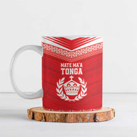 Custom Mate Ma'a Tonga Heritage Ceramic Mug Pacific Tribal Rugby Red Edition LT9 Red - Polynesian Pride