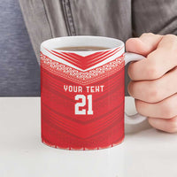 Custom Mate Ma'a Tonga Heritage Ceramic Mug Pacific Tribal Rugby Red Edition LT9 - Polynesian Pride