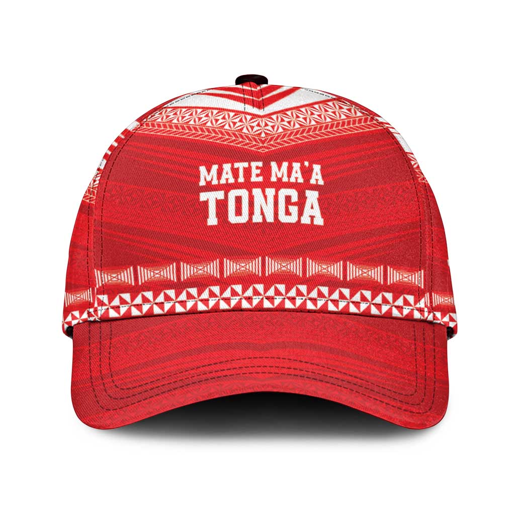 Custom Mate Ma'a Tonga Heritage Classic Cap Pacific Tribal Rugby Red Edition - Polynesian Pride