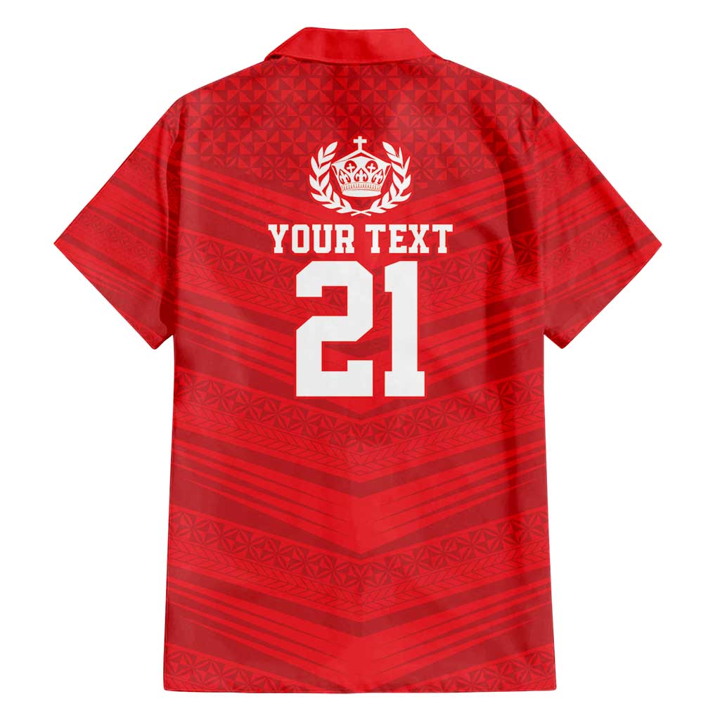 Custom Mate Ma'a Tonga Heritage Family Matching Off Shoulder Short Dress and Hawaiian Shirt Pacific Tribal Rugby Red Edition - Polynesian Pride