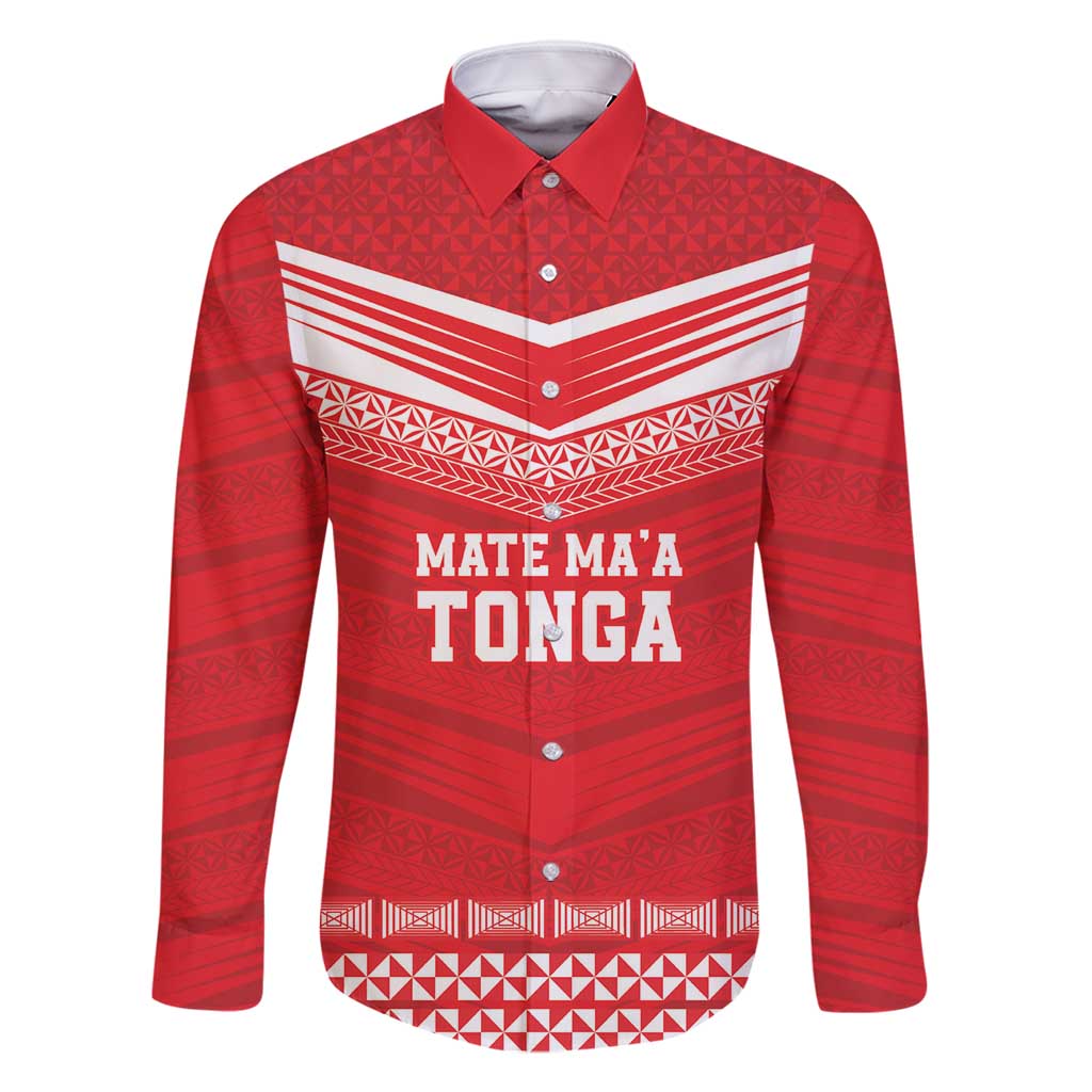 Custom Mate Ma'a Tonga Heritage Family Matching Summer Maxi Dress and Hawaiian Shirt Pacific Tribal Rugby Red Edition - Polynesian Pride