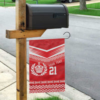 Custom Mate Ma'a Tonga Heritage Garden Flag Pacific Tribal Rugby Red Edition - Polynesian Pride