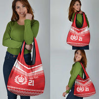 Custom Mate Ma'a Tonga Heritage Grocery Bag Pacific Tribal Rugby Red Edition - Polynesian Pride