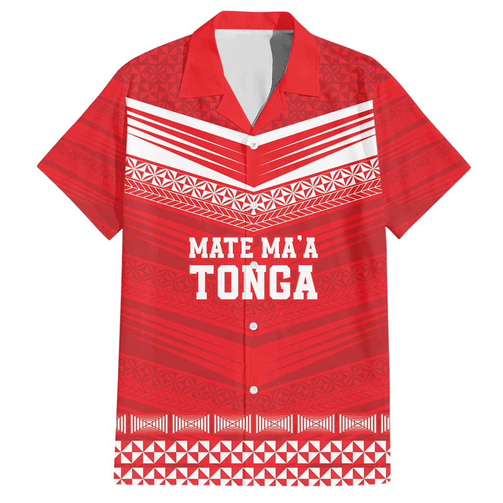 Custom Mate Ma'a Tonga Heritage Hawaiian Shirt Pacific Tribal Rugby Red Edition LT9 Red - Polynesian Pride