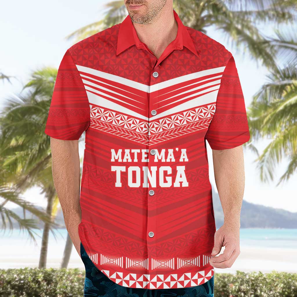 Custom Mate Ma'a Tonga Heritage Hawaiian Shirt Pacific Tribal Rugby Red Edition LT9 - Polynesian Pride