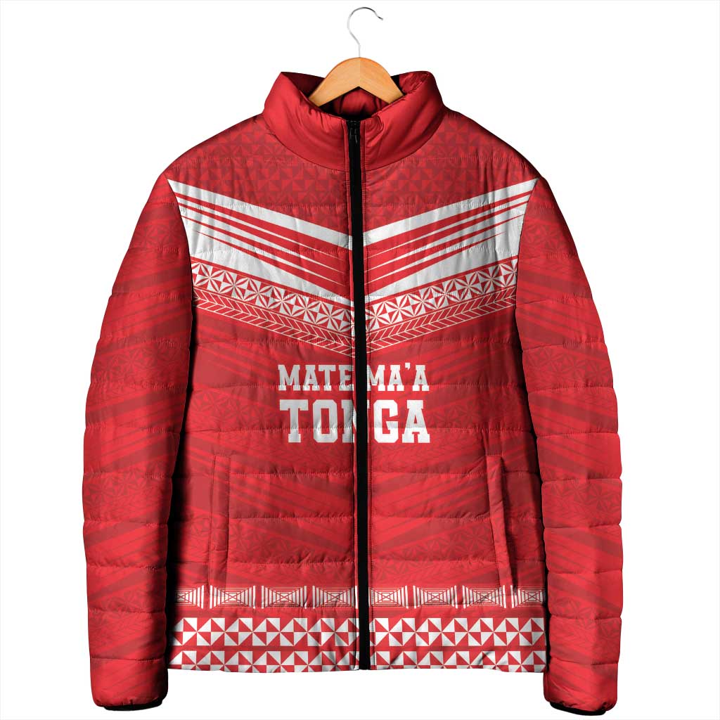 Custom Mate Ma'a Tonga Heritage Padded Jacket Pacific Tribal Rugby Red Edition LT9 - Polynesian Pride