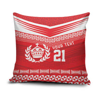 Custom Mate Ma'a Tonga Heritage Pillow Cover Pacific Tribal Rugby Red Edition - Polynesian Pride