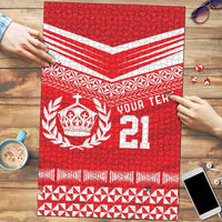 Custom Mate Ma'a Tonga Heritage Puzzle Pacific Tribal Rugby Red Edition LT9 Red - Polynesian Pride