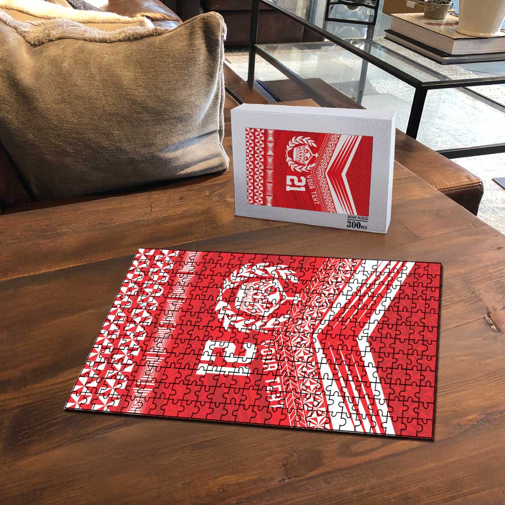Custom Mate Ma'a Tonga Heritage Puzzle Pacific Tribal Rugby Red Edition LT9 - Polynesian Pride