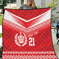 Custom Mate Ma'a Tonga Heritage Quilt Pacific Tribal Rugby Red Edition - Polynesian Pride