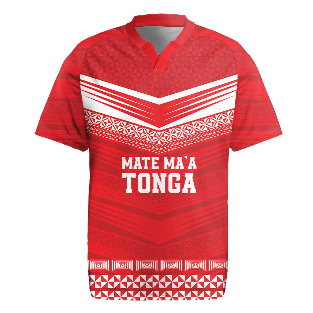 Custom Mate Ma'a Tonga Heritage Rugby Jersey Pacific Tribal Rugby Red Edition LT9 Red - Polynesian Pride