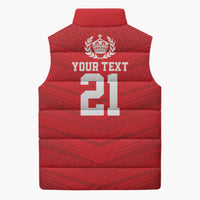 Custom Mate Ma'a Tonga Heritage Sleeveless Puffer Jacket Pacific Tribal Rugby Red Edition LT9 - Polynesian Pride