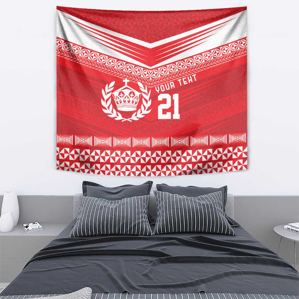 Custom Mate Ma'a Tonga Heritage Tapestry Pacific Tribal Rugby Red Edition - Polynesian Pride