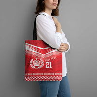 Custom Mate Ma'a Tonga Heritage Tote Bag Pacific Tribal Rugby Red Edition - Polynesian Pride