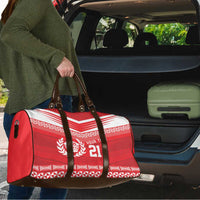 Custom Mate Ma'a Tonga Heritage Travel Bag Pacific Tribal Rugby Red Edition - Polynesian Pride