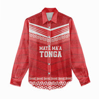 Custom Mate Ma'a Tonga Heritage Women Casual Shirt Pacific Tribal Rugby Red Edition - Polynesian Pride