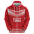 Custom Mate Ma'a Tonga Heritage Zip Hoodie Pacific Tribal Rugby Red Edition - Polynesian Pride