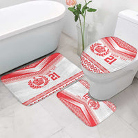 Custom Mate Ma'a Tonga Heritage Bathroom Set Pacific Tribal Rugby White Edition - Polynesian Pride