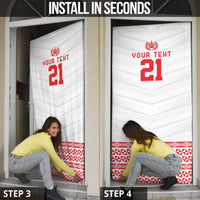 Custom Mate Ma'a Tonga Heritage Door Cover Pacific Tribal Rugby White Edition - Polynesian Pride