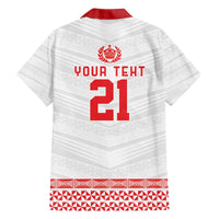 Custom Mate Ma'a Tonga Heritage Family Matching Off The Shoulder Long Sleeve Dress and Hawaiian Shirt Pacific Tribal Rugby White Edition - Polynesian Pride