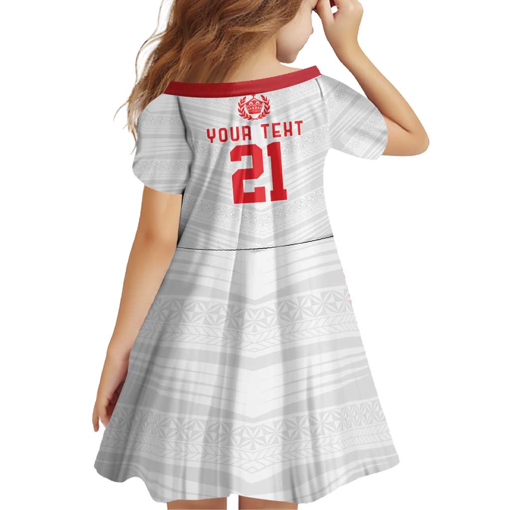 Custom Mate Ma'a Tonga Heritage Family Matching Off Shoulder Short Dress and Hawaiian Shirt Pacific Tribal Rugby White Edition - Polynesian Pride